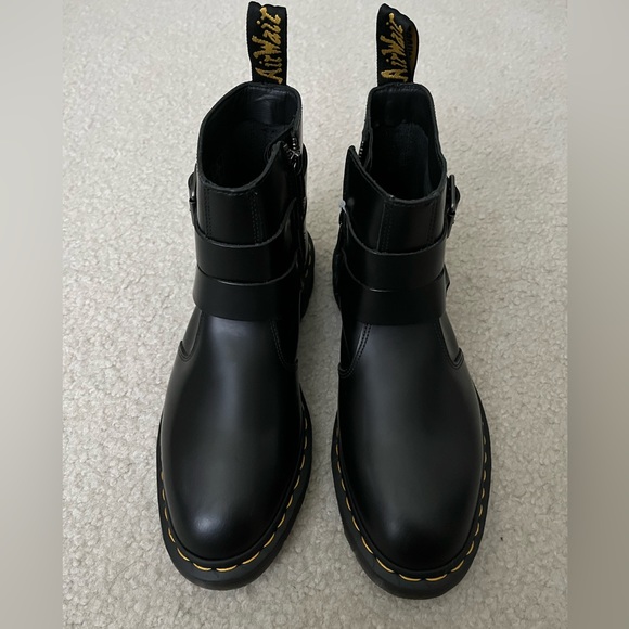 Dr Martens Jaimes Leather Buckle Chelsea Black Combat Boots Size 8Men 9Women - Picture 9 of 9